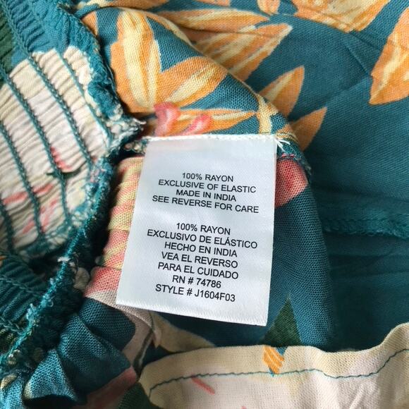 Patrons of Peace Tank Top Women Small Green Halter Ruffle Tropical Coconut Aloha - Picture 8 of 10